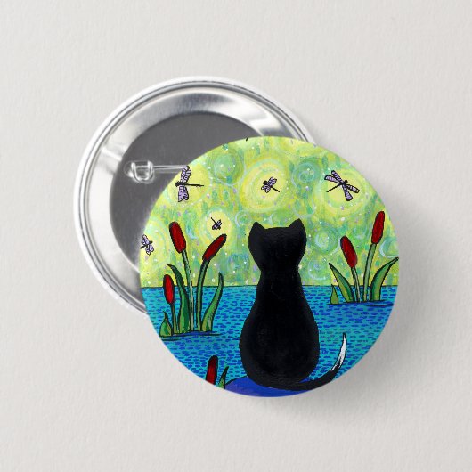 Libellen-Träumer-Button Button (Vorne & Hinten)