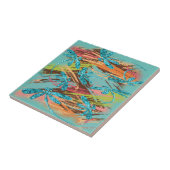 Libellen-Türkis-Spritzen Fliese (Seite)