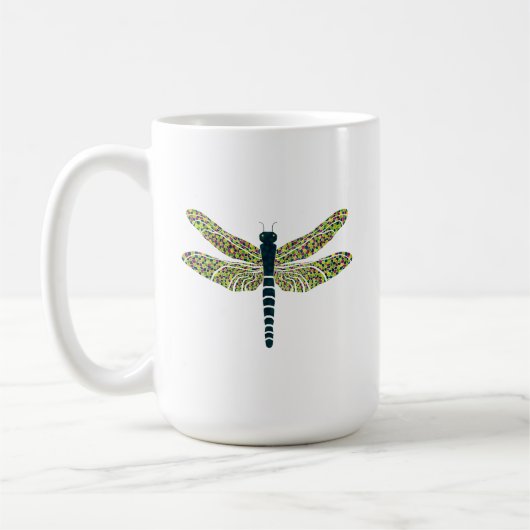 Libellen-u. DankbarkeitMandalasun-Blumen-Tasse Kaffeetasse (Links)