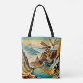 Libellen über prähistorischer Landschaft Tasche (Rückseite)