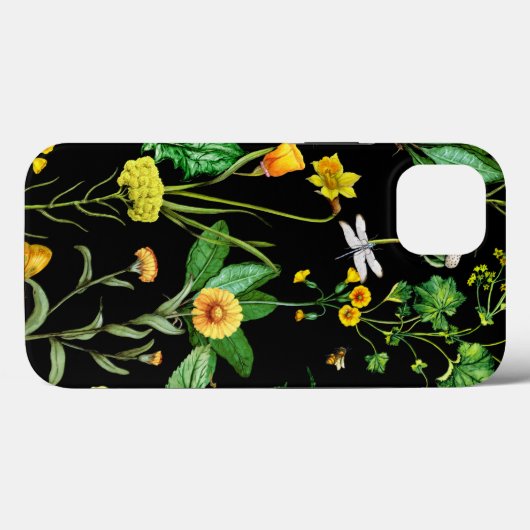 Libellen und Bienen auf Kräuterpflanzen-Pflanze Case-Mate iPhone Hülle (Rückseite (Horizontal))