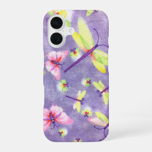 Libellen und Blitze iPhone 16 Hülle (Rückseite)