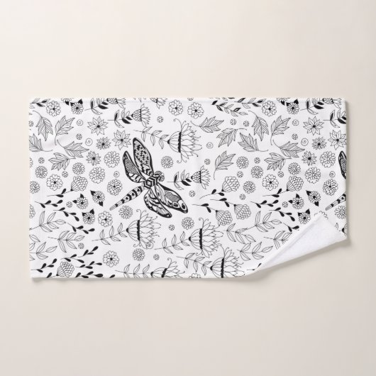 Libellen und Blume Badhandtuch Set (Handtuch)