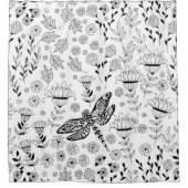 Libellen und Blume Duschvorhang (Vorderseite)