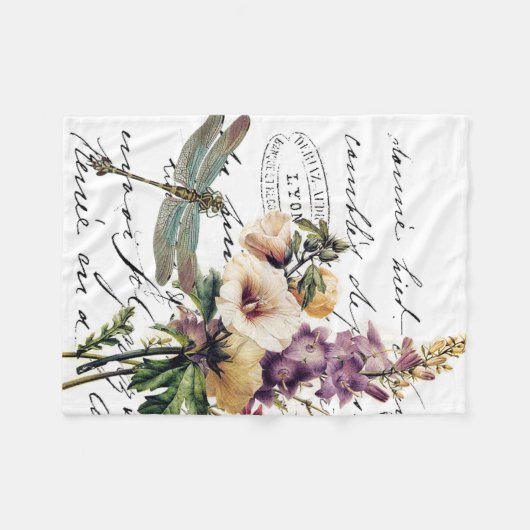 Libellen und Blume Fleecedecke (Vorderseite (Horizontal))