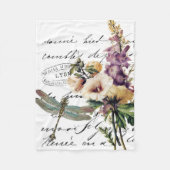 Libellen und Blume Fleecedecke (Vorderseite)