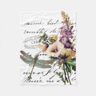 Libellen und Blume Fleecedecke