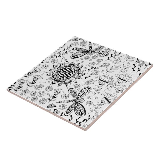 Libellen und Blume Fliese (Seite)