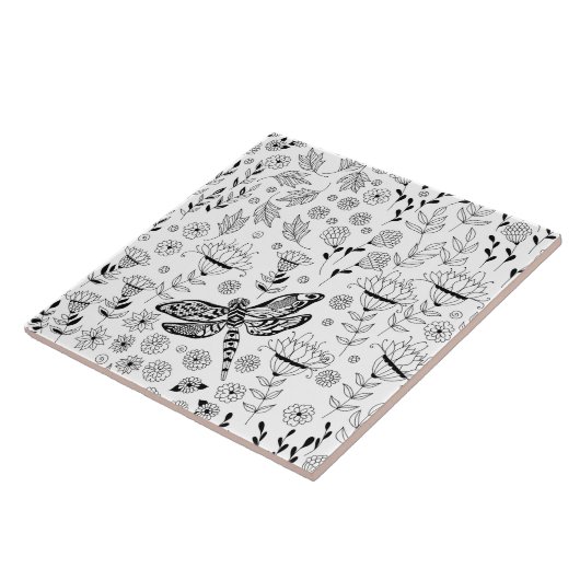 Libellen und Blume Fliese (Seite)