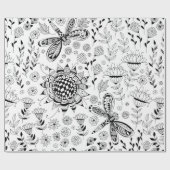 Libellen und Blume Geschenkpapier (Flach)