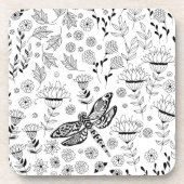 Libellen und Blume Getränkeuntersetzer (Vorderseite)