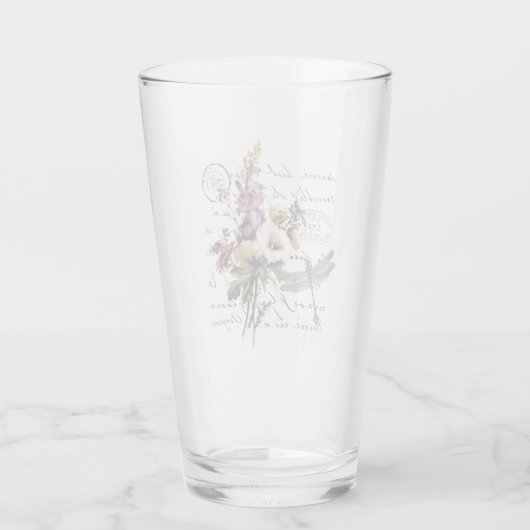 Libellen und Blume Glas (Rückseite)