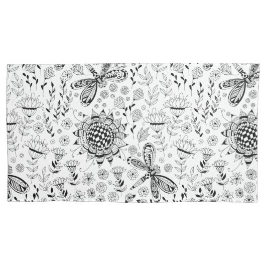 Libellen und Blume Kissenbezug (Vorderseite-Links)