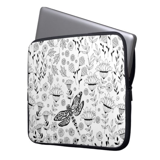 Libellen und Blume Laptopschutzhülle (Vorderseite Links)