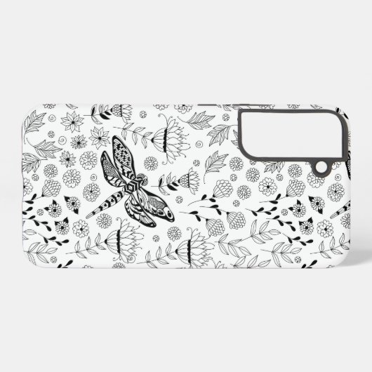 Libellen und Blume Samsung Galaxy Hülle (Rückseite (Horizontal))