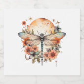 Libellen und Blume Schaumweinetikett (Einzelnes Label)