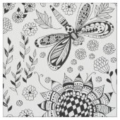 Libellen und Blume Stoff (Nahaufnahme)