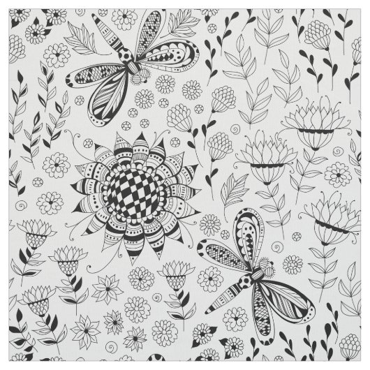 Libellen und Blume Stoff (Muster)