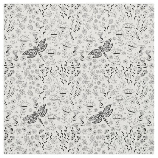 Libellen und Blume Stoff (Muster)