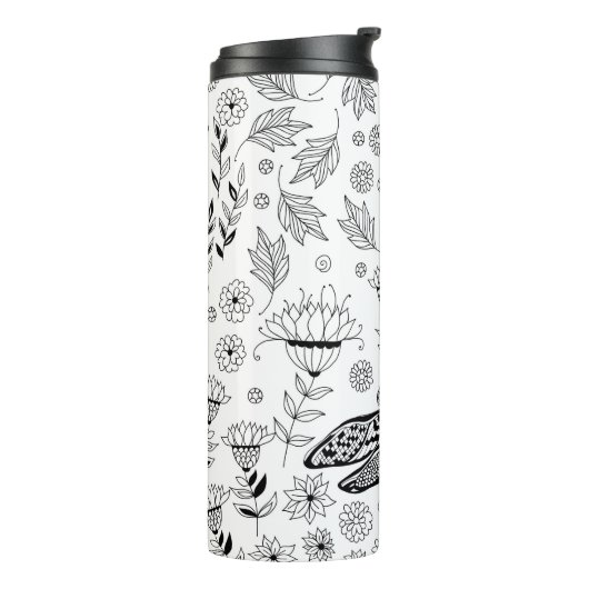 Libellen und Blume Thermosbecher (Nach links gedreht)