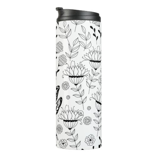 Libellen und Blume Thermosbecher (Nach rechts gedreht)