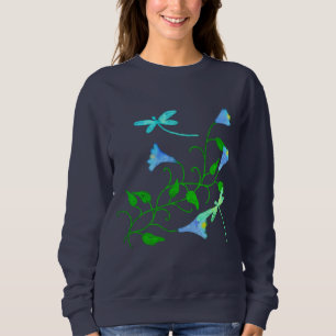 Libellen und Blumen Abstrakte Kunst zum Tragen Sweatshirt