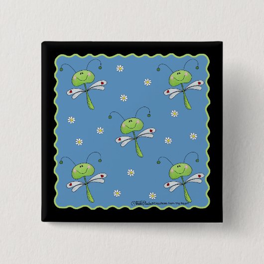 Libellen und Daisies Button (Vorderseite)