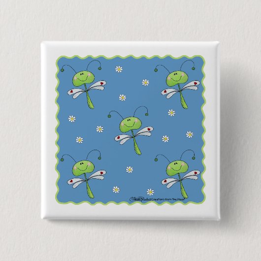 Libellen und Daisies Button (Vorderseite)