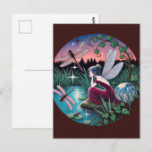Libellen und Fairy Postkarte (Vorne/Hinten)
