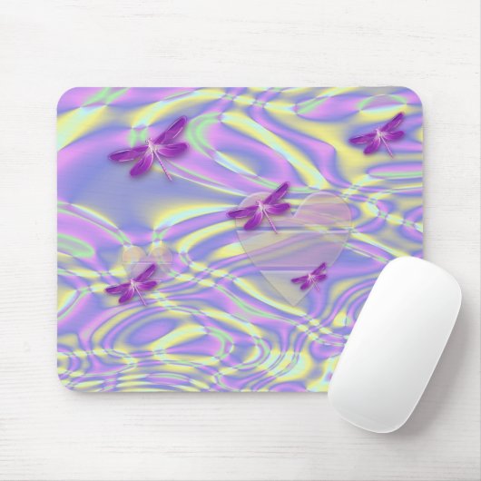 Libellen und Herzen Mousepad (Mit Mouse)