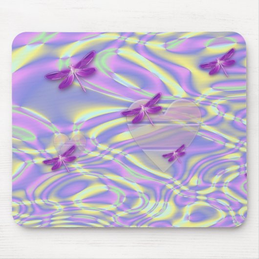 Libellen und Herzen Mousepad (Vorne)