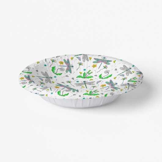 Libellen und Lüster Pappteller (Gewinkelt)