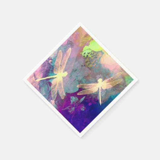 Libellen und Orchideen Serviette (Ecke)