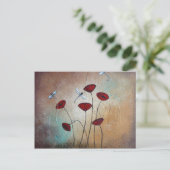 Libellen und Poppies Postkarte (Stehend Vorderseite)