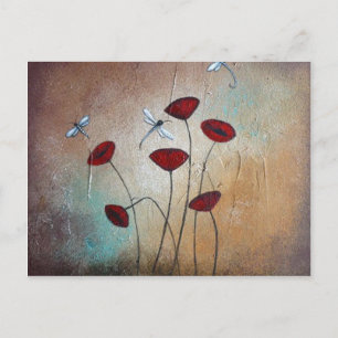 Libellen und Poppies Postkarte