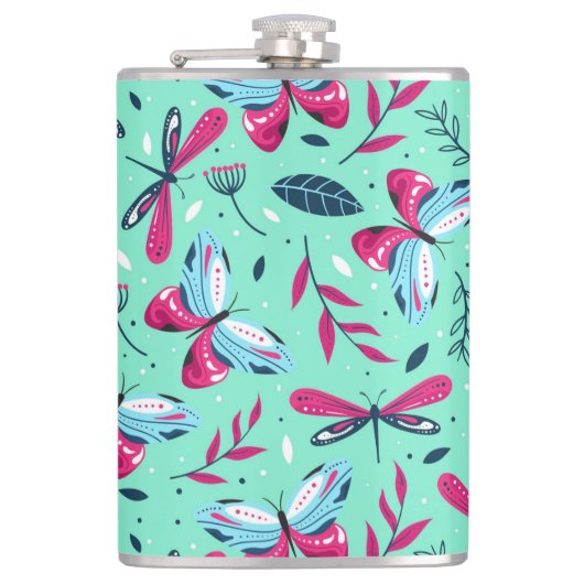 Libellen und Schmetterlinge Flachmann (Vorderseite)