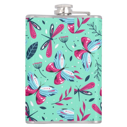 Libellen und Schmetterlinge Flachmann (Rückseite)