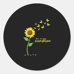 Libellen und Sonnenblume You Are My Sunshine (1) Runder Aufkleber