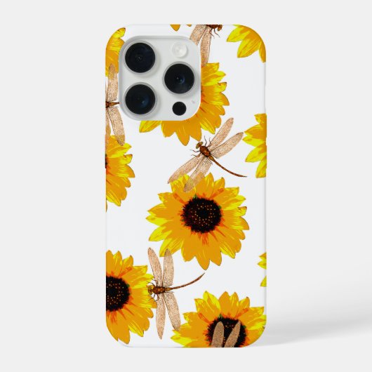 Libellen und Sonnenblumen, iPhone Hülle (Rückseite)