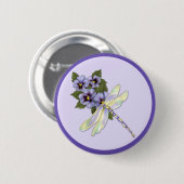 Libellen und Stiefmütterchen Button (Vorne & Hinten)