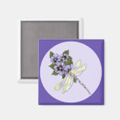 Libellen und Stiefmütterchen Magnet (Vorderseite/Rückseite)