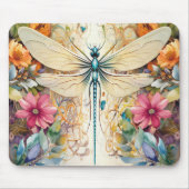 Libellen und Wildblumen Mousepad (Vorne)