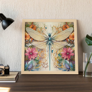 Libellen und Wildblumen Poster