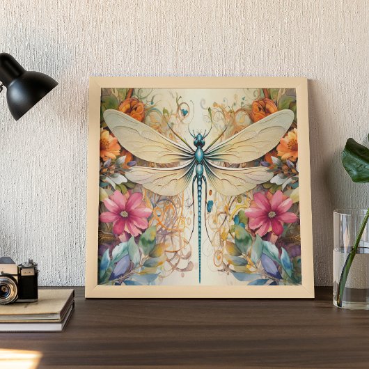 Libellen und Wildblumen Poster