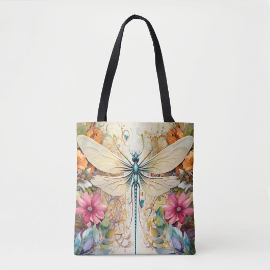 Libellen und Wildblumen Tasche (Vorderseite)