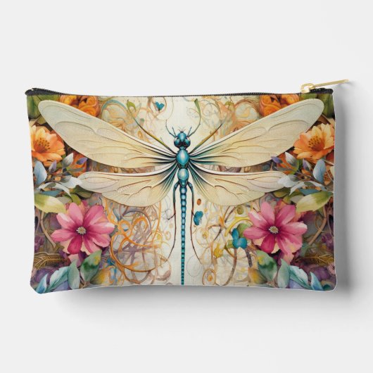 Libellen und Wildblumen Zubehörtasche (Rückseite)