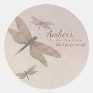 Libellen Vintage Libelle Chic Elegant Geschenk Runder Aufkleber