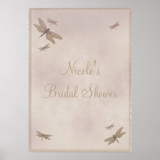 Libellen Vintage-Libellen-Party-Banner Poster (Vorne)