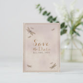Libellen, Vintager Libellenchic Save the Date Ankündigungspostkarte (Stehend Vorderseite)