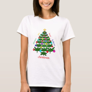 Libellen-Weihnachtsbaum mit Frieden, Liebe u. mehr T-Shirt